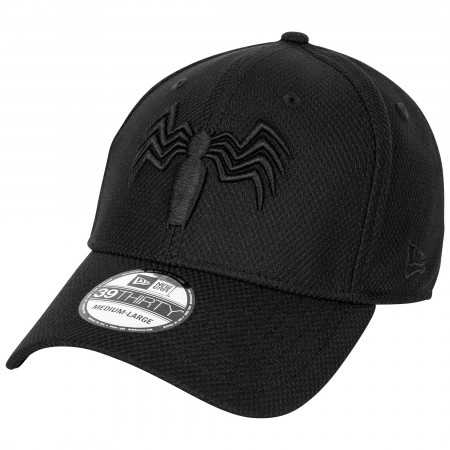 Venom Logo Black on Black New Era 39Thirty Fitted Hat
